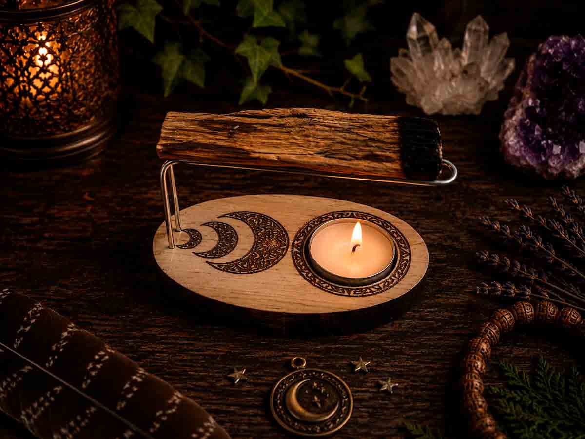 Quemador palo santo fases lunares